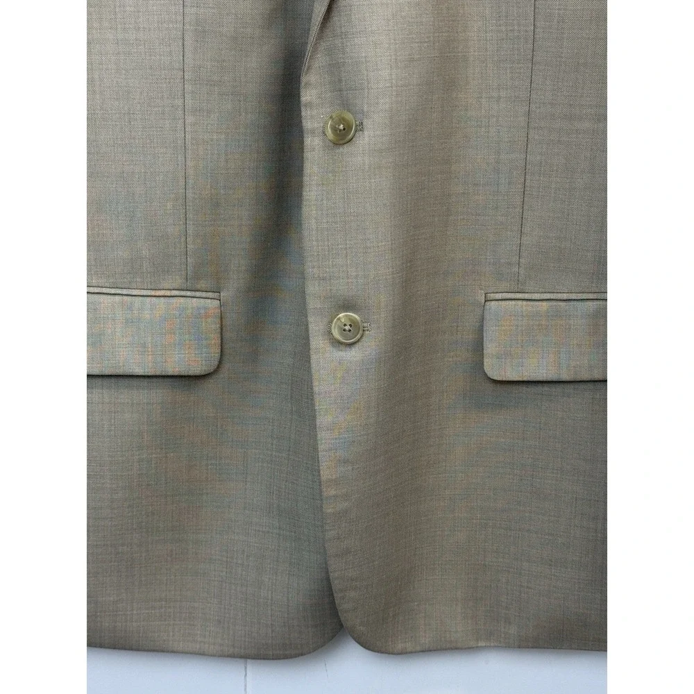 Pronto Uomo‎ Sport Coat Jacket Mens 46L Light Brown Wool Blazer 2 Button